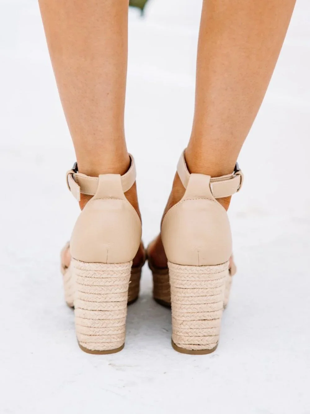 NWT - Pink Lily Magnolia Braided Leather Espadrille Heel - Size 8
